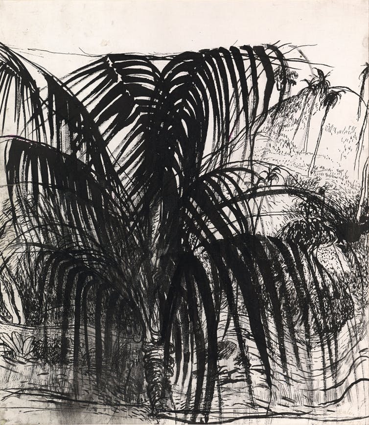 brett whiteley, palm tree, bali, 1976