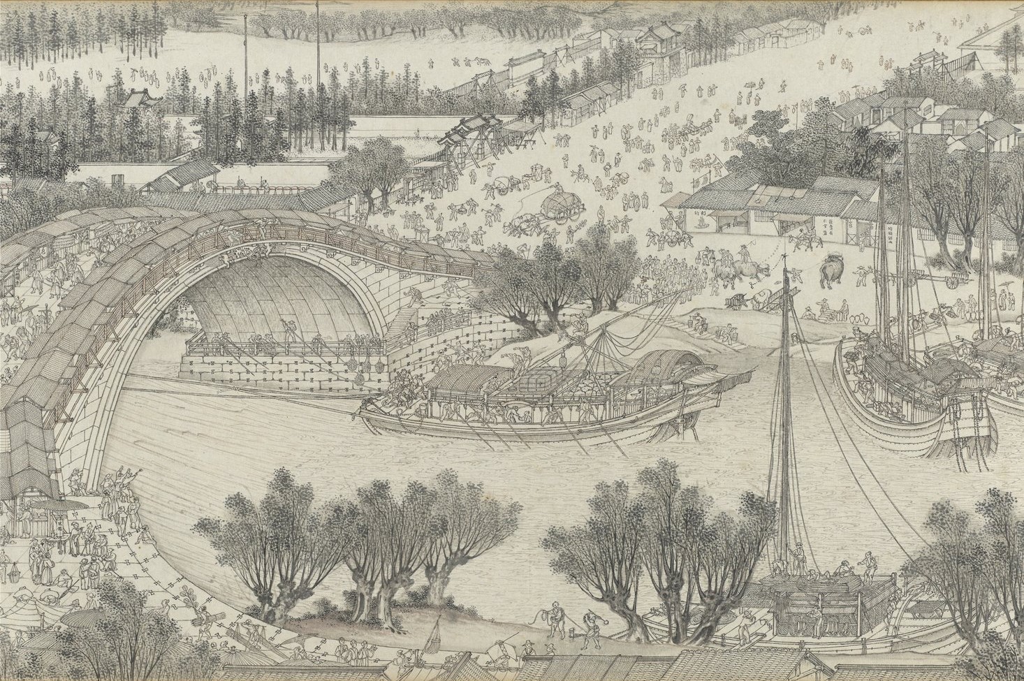 Along the River during Qingming Festival Shen Yuan (c1736-95) Qing Dynasty (detail)