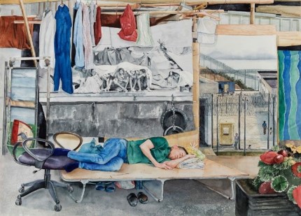 Tiffany Chung, water dreamscape – the gangster named Jacky, the sleepers, and the exodus, 2017