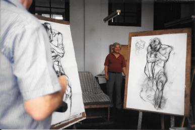910918 Life drawing class in progress, Zhejang Academy of Fine Arts Hangzhou