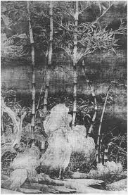 Bamboo, Old Trees, and Stones in Winter,
