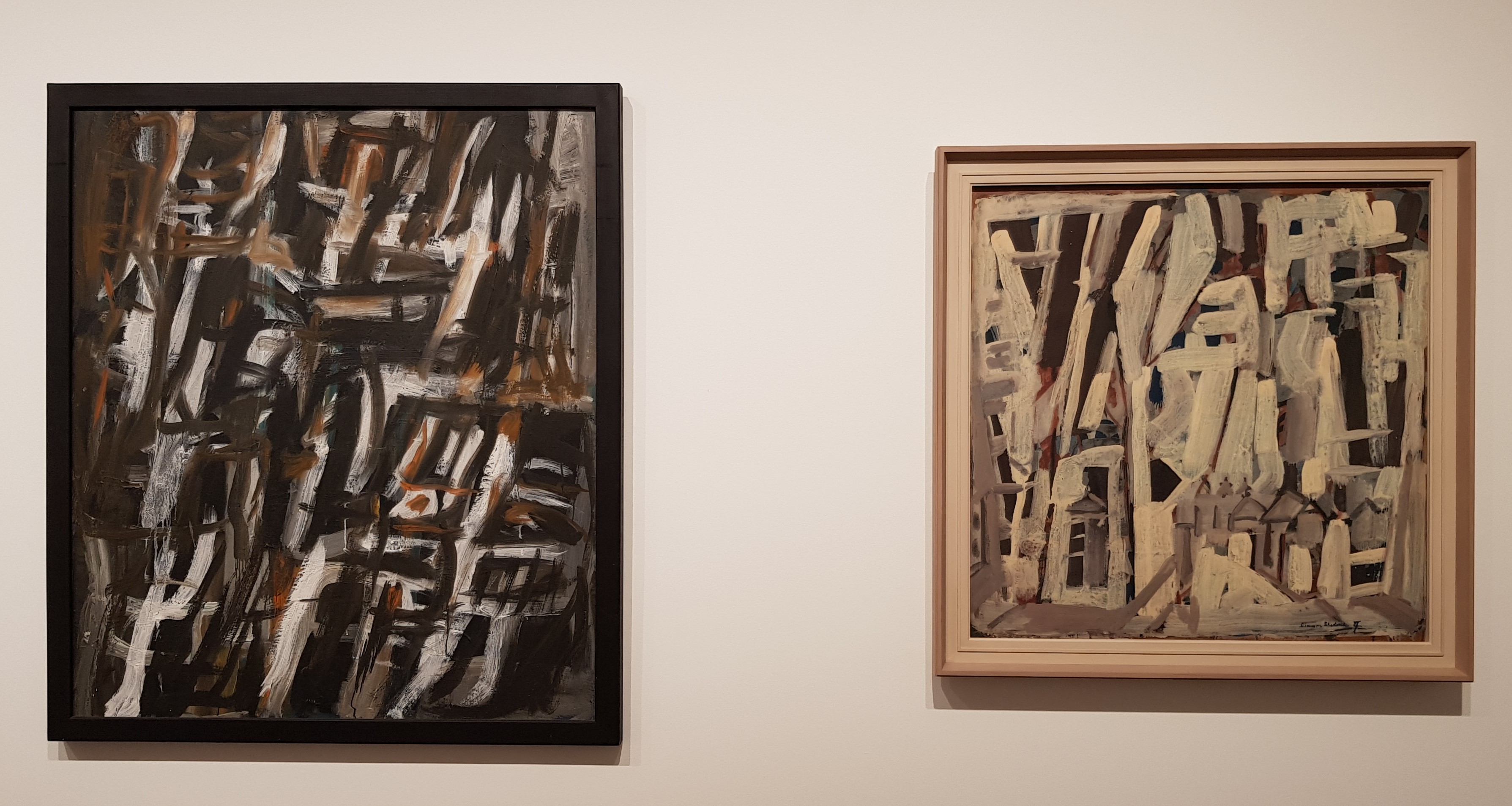 Tony Tuckson, TP4 c1956-57 (l) Ian Fairweather Summer Shadows 1956 (r)