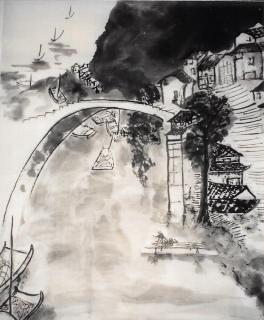 Studio work 5 Mountain town, JT studio work 6101992