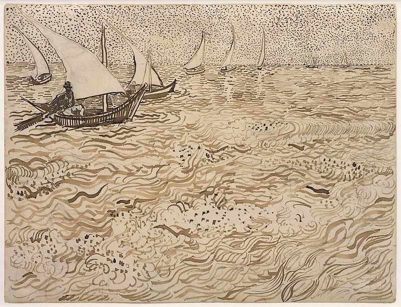 zVincent van Gogh, Fishing Boats at Sea