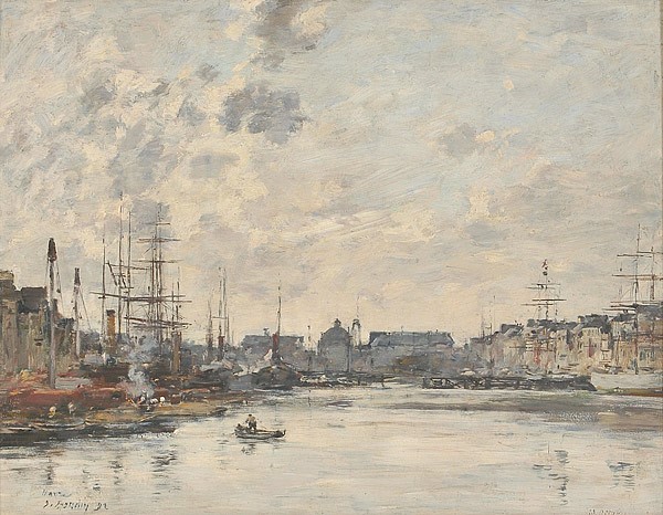 Eugène Boudin , Commerce Basin in Le Havre [Le Bassin du Commerce au Havre], 1878