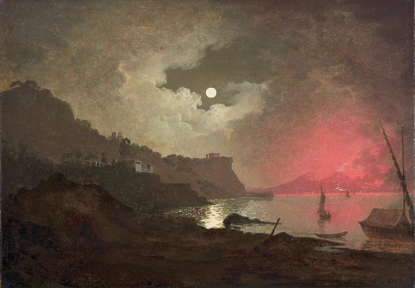 Joseph Wright, A view of Vesuvius from Posillipo, Naples, c. 1788-90