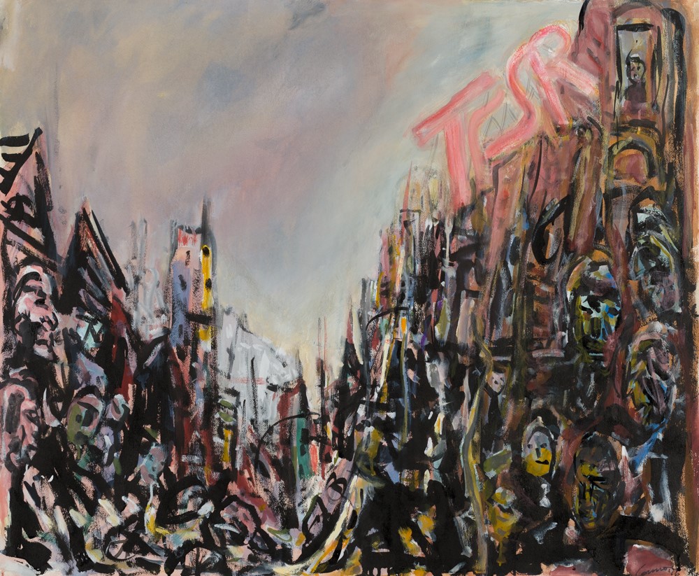 Kevin Connor, City Lights, 2016, gouache and graphite on paper