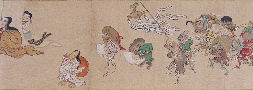 Toriyama Sekien, Night procession of the hundred demons, handscroll