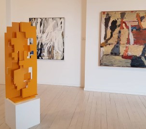 Paul Selwood, Sun Tower, 2019 (l) David Colins, May 2020 (c), Ross Laurie, Bone Dry 2018