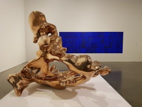 Lindy Lee, Open as the Sky, 2020. Mirror polished bronze (front) Under the Shadowless Tree, 2020 (back)